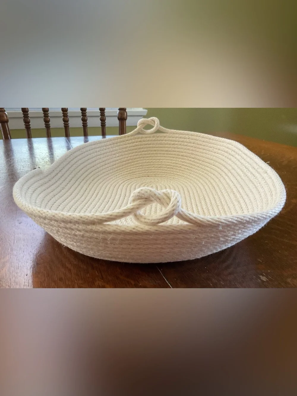 Large Handmade Cotton Rope Bowl – Oval Decorative Table Centerpiece